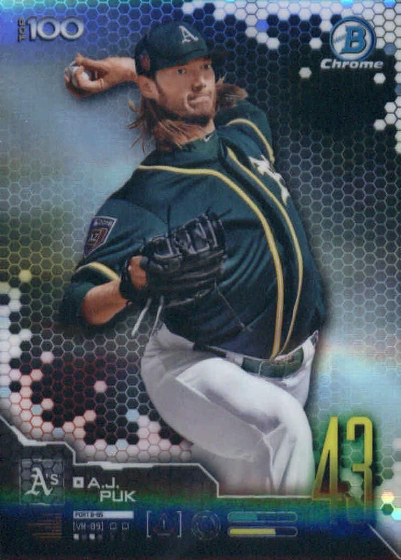 Baseball Trading Cards A J Puk Oakland Athletics 2016 Bowman Signed Card Sports Memorabilia Fan Shop Sports Cards Cub Co Jp
