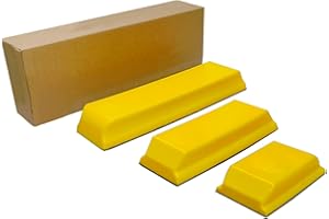 TOROMP 3 Pack Rectangle Hand Sanding Block Kit - 5"，7-3/4" and 10" Rectangle Handheld Sanding Pad - Hook and Loop Interchangeable Assorted Shapes - Flexible for Woodworking, Automotive and Crafts Polishing