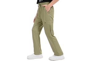 ASFIXIADO Boys Hiking Pants Kids' Cargo Quick Dry Lightweight Youth Outdoor Camping Fishing Scout Pants