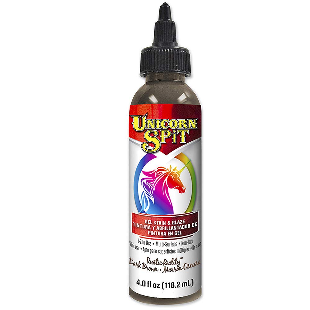 Unicorn SPiT Gel Stain and Glaze Rustic Reality a Versatile Brown Paint for Wood Refinishing, DIY Craft Projects on Multiple Surfaces,118ml