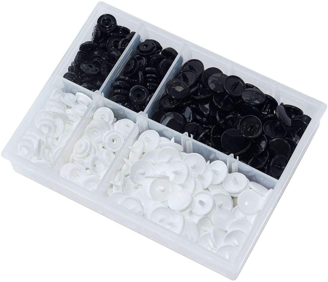 KAM T5 Set of 100 Snap Fasteners, Beautiful Plastic Box Pack