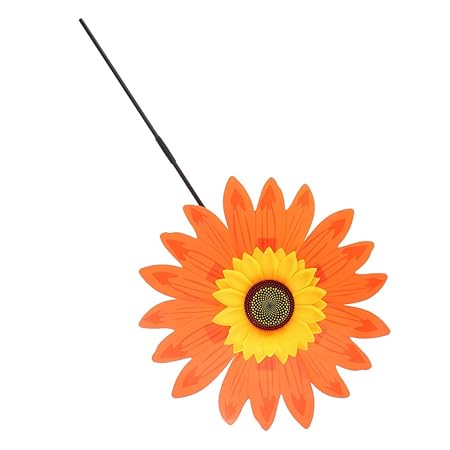 Albio Beautiful 36cm DIY Sunflower Windmill Wind Rotator Kid Outdoor Playground Toy Nursery Venue Decor Kits Orange