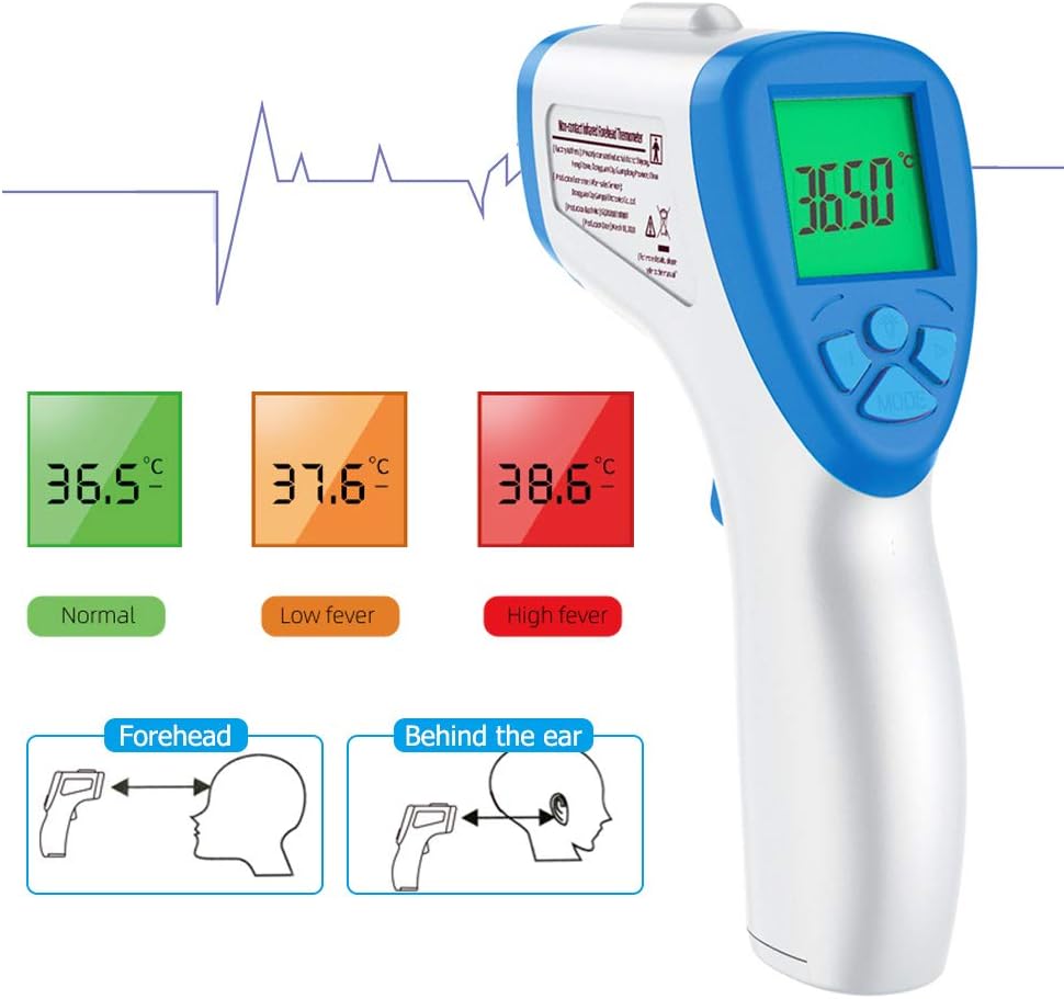 Infrared Digital Thermometer, Non-Contact Medical Forehead Thermometer for Baby Kids Child and Adults, Multi Purpose No Touch Forehead Temperature Gun with Fever Alarm and Accurate Instant Results