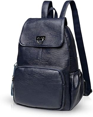 Amazon Nicole Doris リュック レディース ミニリュック 防水 軽量 ショルダー 2way 女の子 リュックサック 小さめ バックパック 人気 おしゃれ 通勤 通学 旅行 ショルダーバッグ Puレザー ネイビー シューズ バッグ