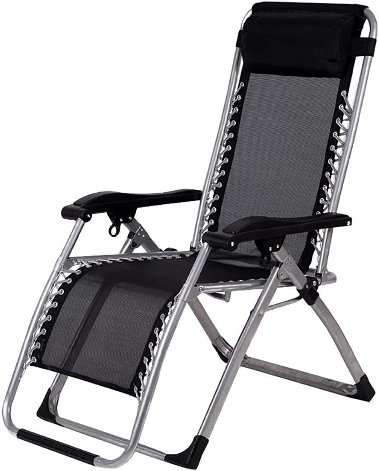 Heavy Duty Folding Adjustable Lounge Chair, Recliners Oversize Padded Zero Gravity, With Cotton Pad And Cool Rattan Mat, Ideal For Garden Pool Yard Beach