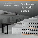Zyxel XMG-105 5-Port 2.5G Multi-Gig Unmanaged Switch 1x 10G SFP+ Desktop view 6