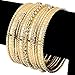 Stainless Steel High Polished Gold 13- Pieces Stackable Bangle Bracelet for Women