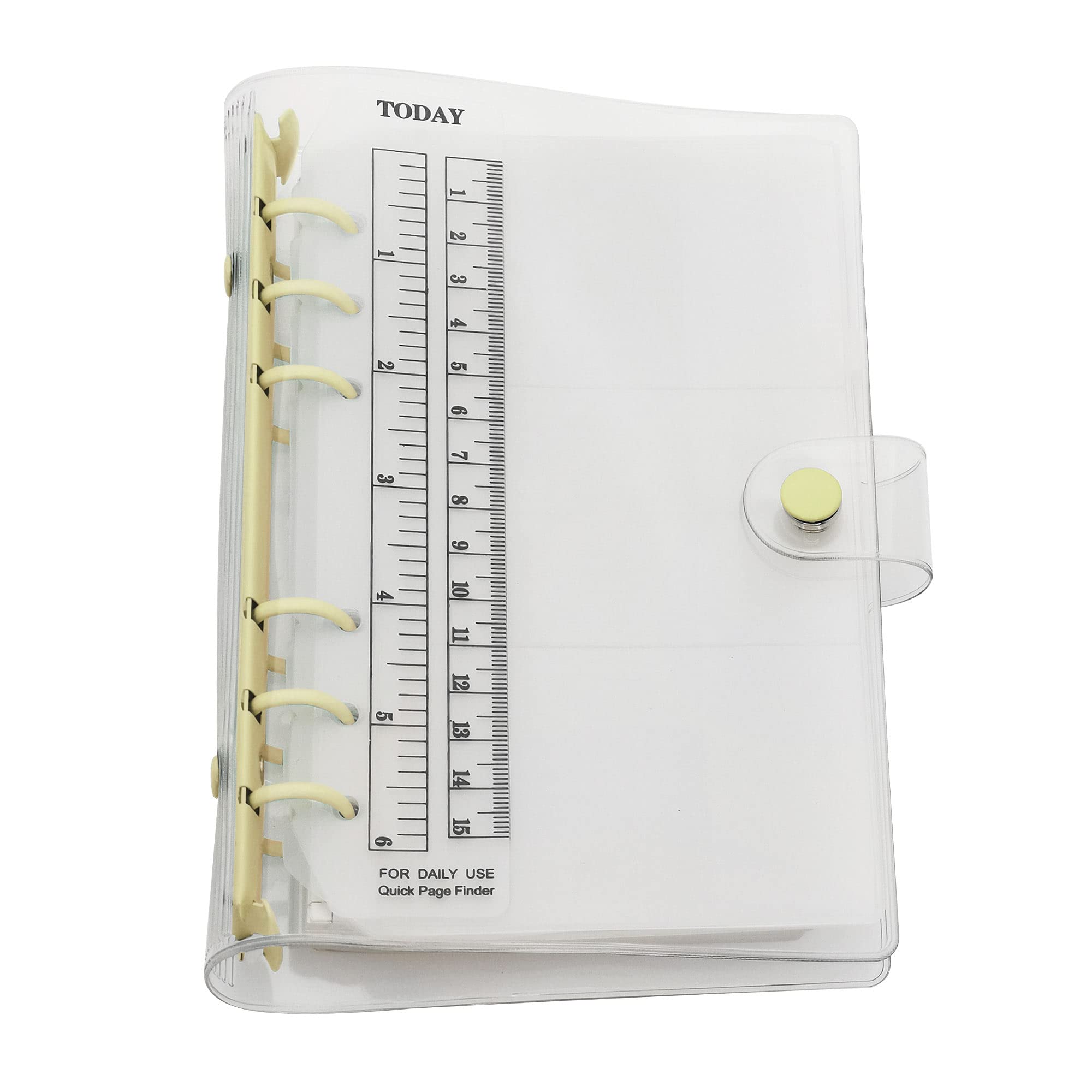A6 A5 6-Holes Colorful PVC Cover Round Ring View Binder with Snap Button Closure File Folder (Popcorn, A6 Combo)