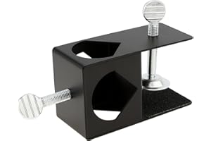 RTNLIT Universal Deck Torch Clamp Bracket for Outdoor Mounting Poles on Porch/Rail/Table/Fence, Black(Set of 1)