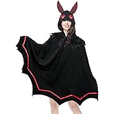 Zixumild Mothman Costume Cosplay Halloween Costumes For Women Adult Mothman Onesie Adult Party Hooded Cape