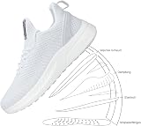 Feethit Womens Trainers Breathable Running Lightweight White 5.5 view 6