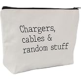 Plugs Cables & Chargers - Makeup Bag for Women Travel - Zipper Cosmetic Storage Bag with Vibrant Designs, Soft Fabric & Multi-Use Functionality (Gift for Birthdays, Graduation, Christmas) (Style B)