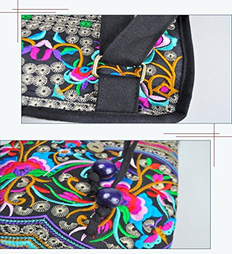 Goodhan Vintage Handmade Women Embroidery Ethnic Backpack Travel Handbag Shoulder Bag Mochila Purse Size S