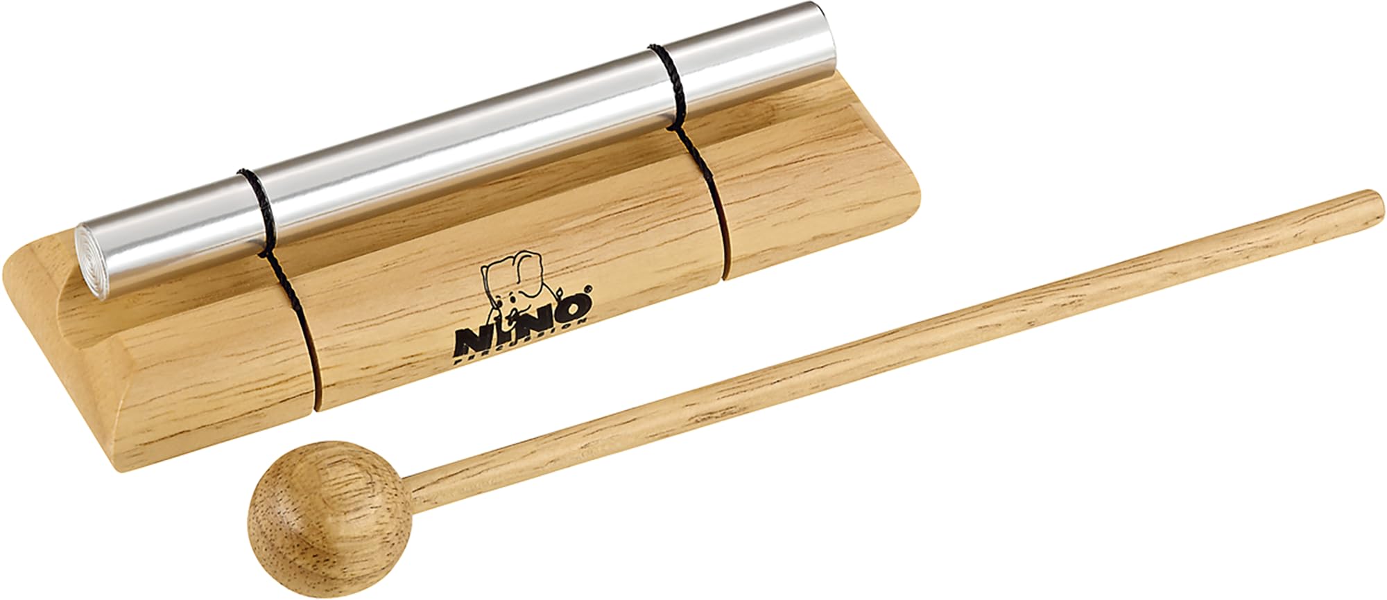 Nino Percussion Energy Chimes Instrument – Small – with Beater – Gift Idea for Children from 3 Years – Wood and Aluminium, Natural (NINO579S)