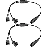 DC to 3/4 Pin PC Fan Y Splitter Cable YACSEJAO 2PCS DC 5.5mm x 2.1mm Female to 4 Pin/3 Pin PC Fan 1 to 2 Power Cable（11.8in/3
