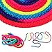 Gymnastics Arts Rope, 2.8m/110inch Rainbow Color Rhythmic Gymnastics Rope Solid Competition Arts Training Rope Nylon Jumping Training Rope for Artistic Exercise Fitness Training Rope