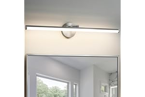 KAISITE Bathroom Light Fixture Over Mirror 30IN Brushed Nickel LED Vanity Light 24W 3000K Dimmable Modern Bathroom Wall Mount Lighting Fixture Rotatable Bath Vanity Light Bar