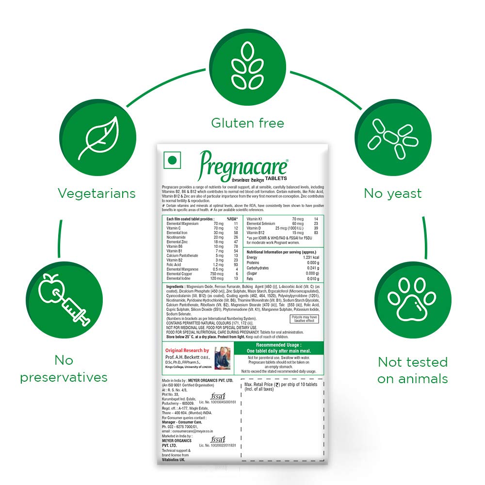 Buy Pregnacare Pregnancy Supplement 19 Vitamins And Minerals 30 Tablets Online At Low Prices In India Amazon In