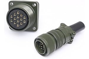 Pidwaok 5015 Series Aviation Connector, 14-Pin Waterproof Plug and Socket, MS3106A20-27S MS3102A20-27P (Reverse-Mounted (Plug