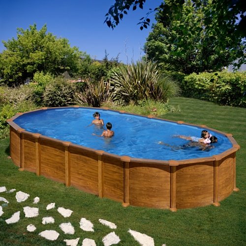 Gre Piscina Fuori Terra Effetto Legno 610x375x132 Cm