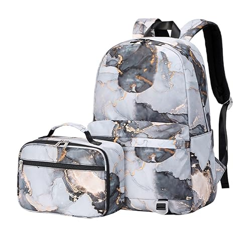 JiaYou Junior high school Backpack Sets 2Pcs Daypack with Lunch
