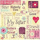 KAREN FOSTER Design Scrapbooking Paper, 25 Sheets, Sisters are Special Collage, 12 x 12