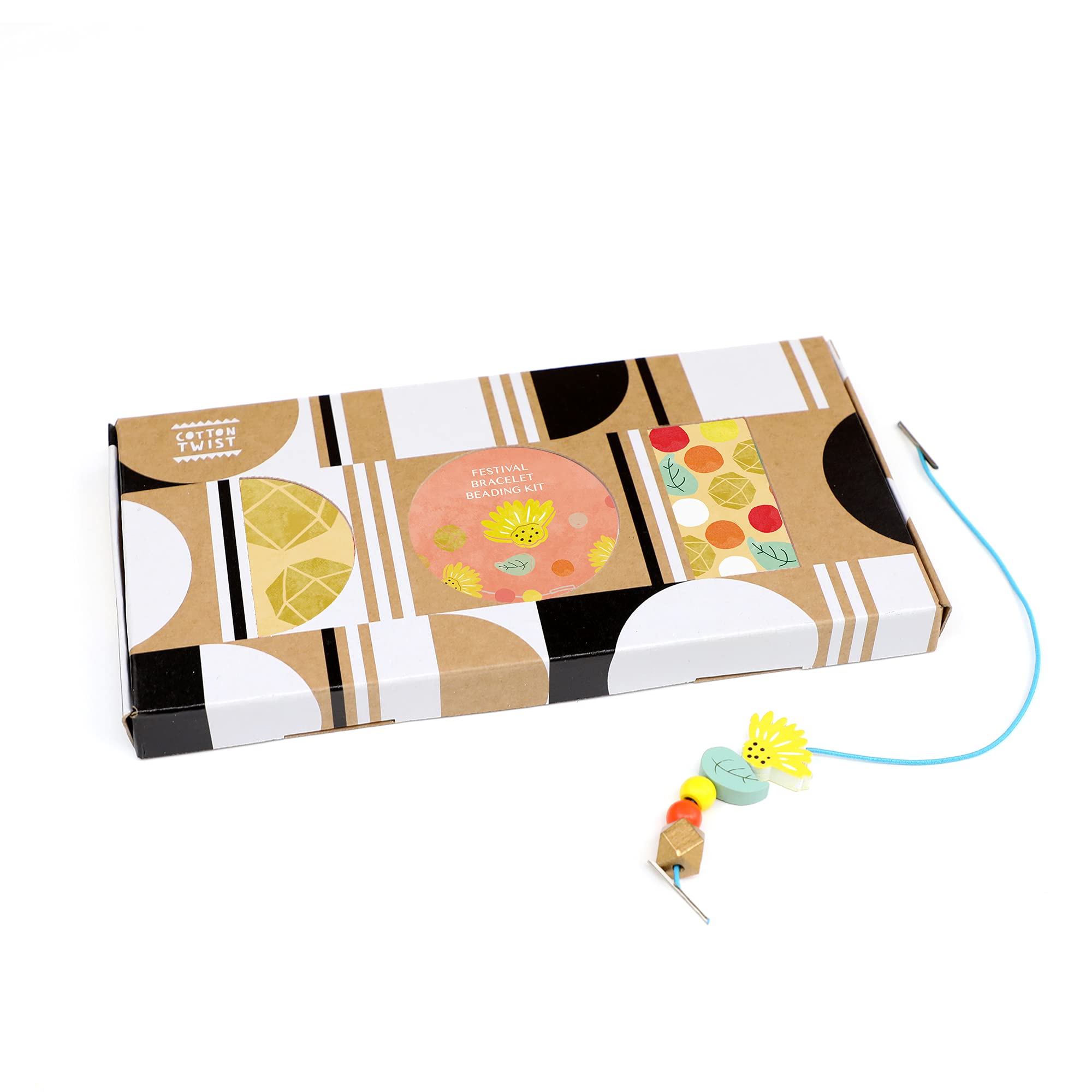 COTTON TWIST Kids Festival Bracelet Making Craft Kit - Children Creative Beading Jewellery Designing Play Set - Suitable for 3-8 Years