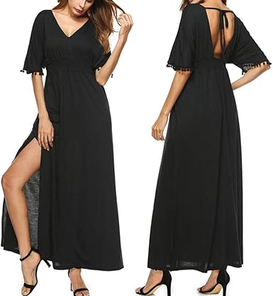 vestido longo com meia manga