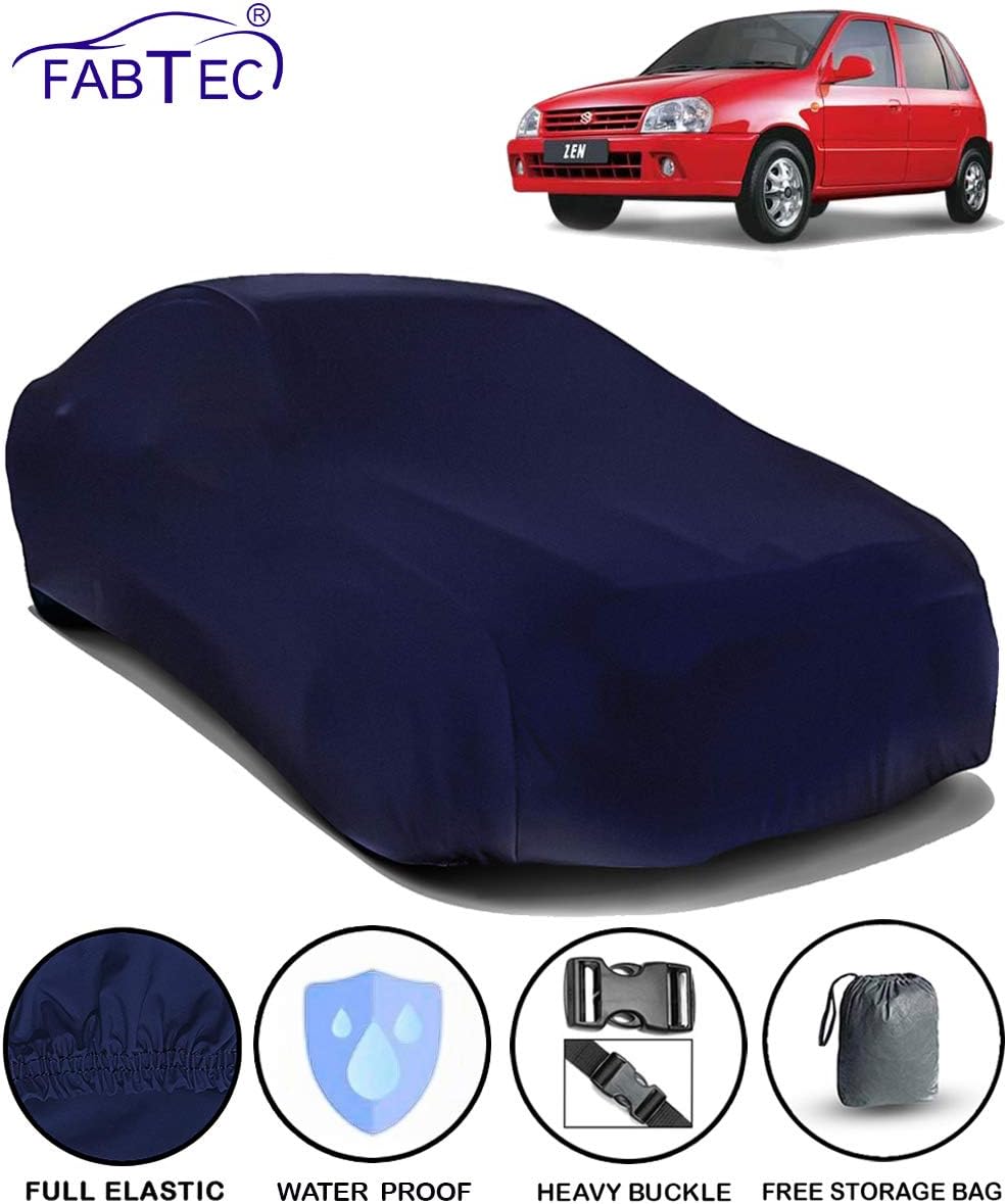 Fabtec Car Body Cover with Storage Bag for Maruti Zen (Black)