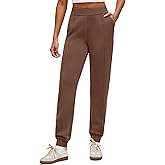 G4Free High Waisted Track Pants Women with Pockets Soft Joggers Workout Sweatpants Dark Coffee