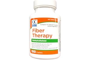 Quality Choice Fiber Therapy Caplets, 100 Count Gentle Fiber Laxative with Methylcellulose for Constipation Relief, Regularity Support, Gluten-Free, Non-Allergenic, Gentle & Effective
