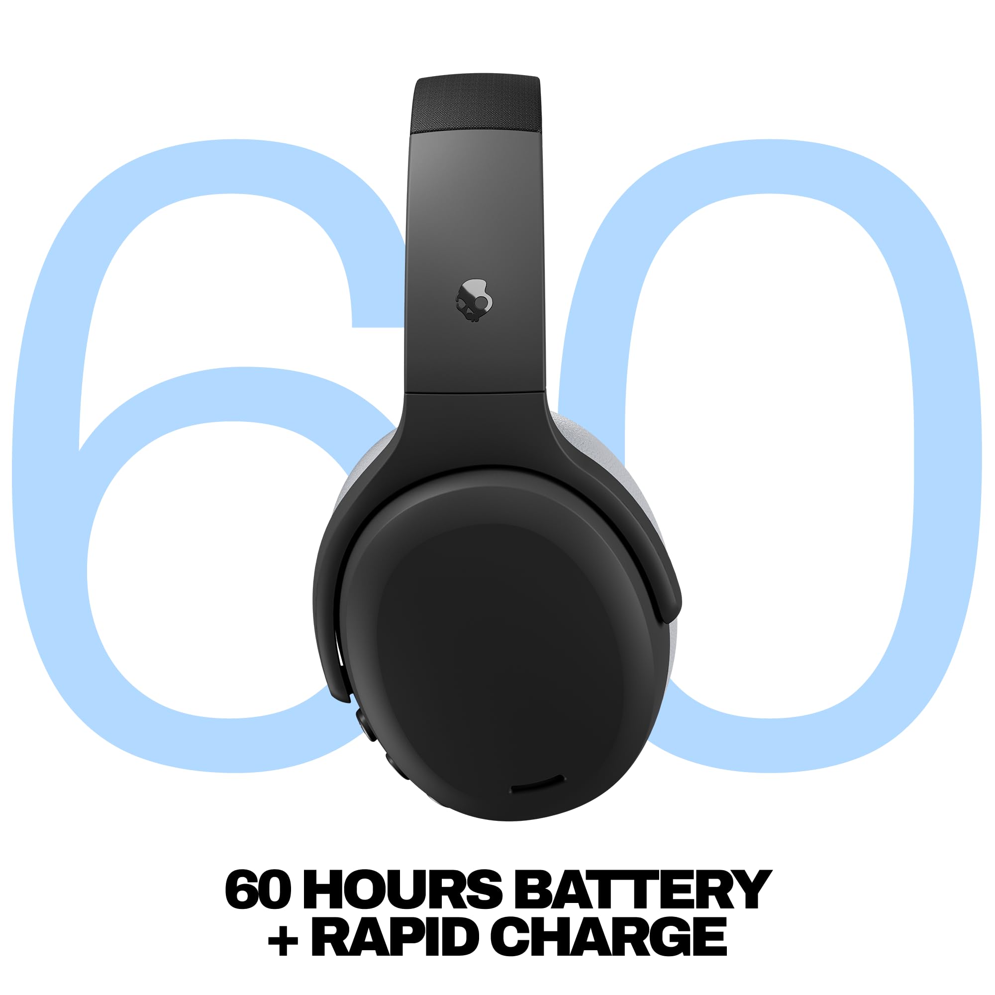 Skullcandy Crusher ANC 2 Over-Ear Active Noise Cancelling Wireless Bluetooth Headphones with Sensory Bass, Alexa Voice Control, 50 Hr Battery, Microphone, 2 Year Warranty – Asphalt