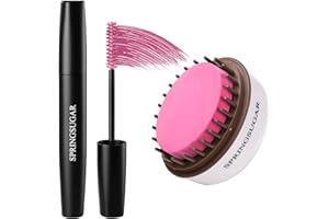 SPRINGSUGAR Hot Pink Temporary Hair Chalk Color Comb + Washable Hair Mascara Dye for Girls Kids, Makeup Vibrant Dye Hair Colors for Halloween, Cosplay, Sporting Events, DIY Hair Parties Christmas