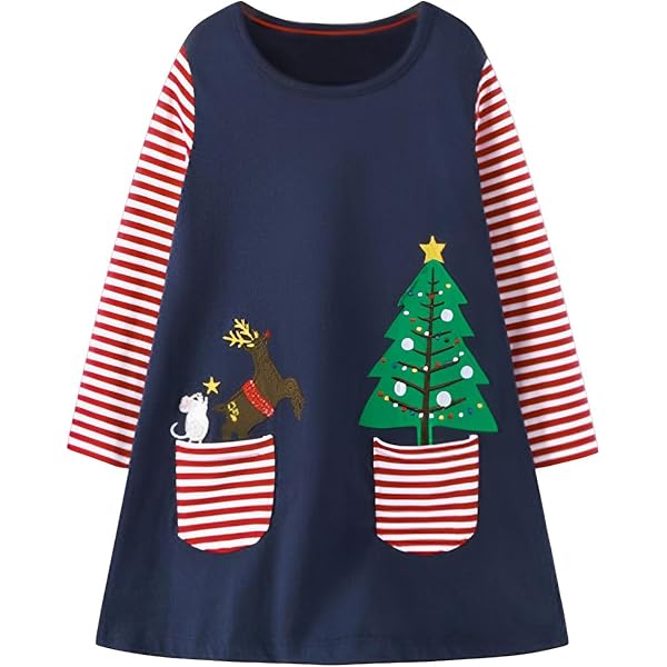 dress attire business casual Navy Blue Nativity Christmas Dress for Girls main image 0