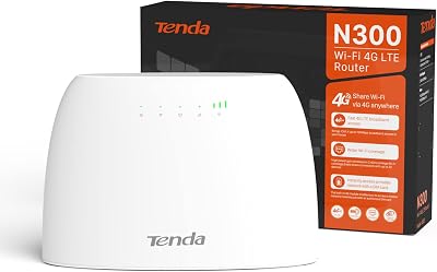 Tenda 4G03 Router 300 Mbps 4G LTE Unlocked SIM Slot UK Plug