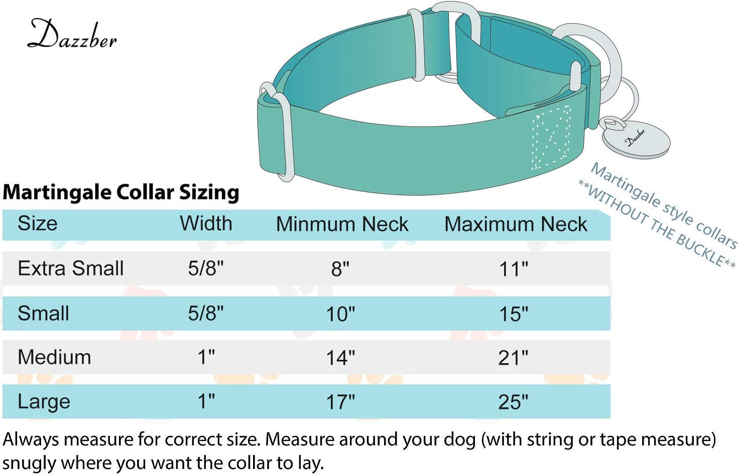 Dazzber Martingale Collars for Dogs, Soft Adjustable Dog Collar, Durable D-ring Heavy Duty - Image 4
