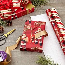 Hallmark Bulk Christmas Wrapping Paper with Cut