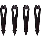 Makergroup Landscape Lighting Stakes, 1/2 NPT Female Thread, 8.6 Inch Solid Plastic Spikes,Corrosion Resistant Replacement Spikes for Outdoor Garden Yard Path Lights, Spotlights 4-Pack