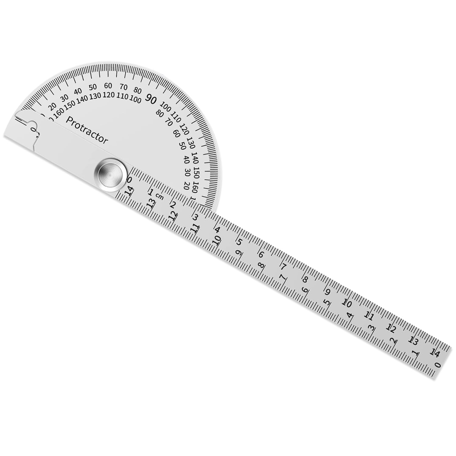 BRITECO Stainless Steel Protractor with 0-180 Degree Range, Angle Finder Gauge, Precision Measurement Tool for Engineering and Carpentry