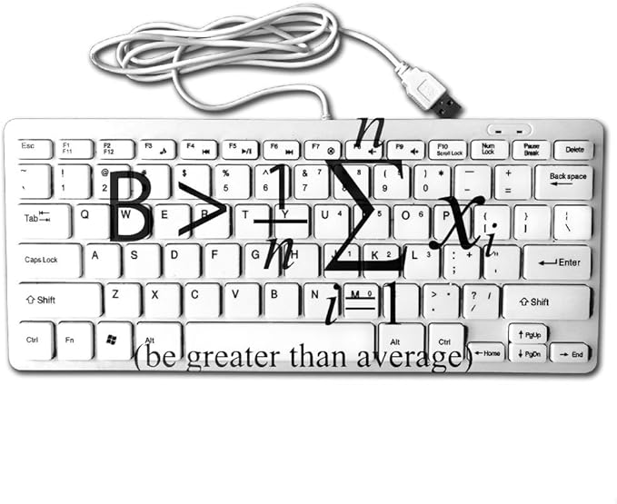 Be Greater Than Average Math 78 Keys Wired USB Mini Slim Keyboard For