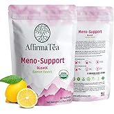 Meno-Support BloatX Organic Menopause Relief: Balances & Supports Hot Flashes, Hormones, Moods Swings, Night Sweats, & Bloating with Black Cohosh, Red Clover & Dong Quai. Natural Fresh Lemon Flavor.