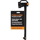 Fiskars A-Series Chopping Axe 28", for Felling Trees, Garden &amp; Outdoor Gear | Chops Deeper with Each Swing, Perfected Balance to Multiply Power, Forged Steel Blade, Shock-Absorbing FiberComp Handle