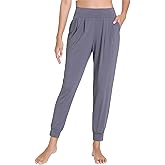 DREAMHALO Women's Pajama Pants Soft Sleep Bottoms Pant Knit Lounge Bottom Sleepwear with Pocket Bamboo Viscose S-XXL