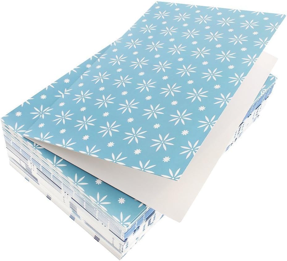 48 Pack All Occasion Assorted Blank Note Cards Greeting Card Bulk Box Set - Shades of Blue Floral Foliage Designs - Notecards with Envelopes Included 4 x 6 inches : Office Products