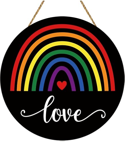  Amazon.com: Bolisom Pride Butterfly Front Door Sign, Rainbow