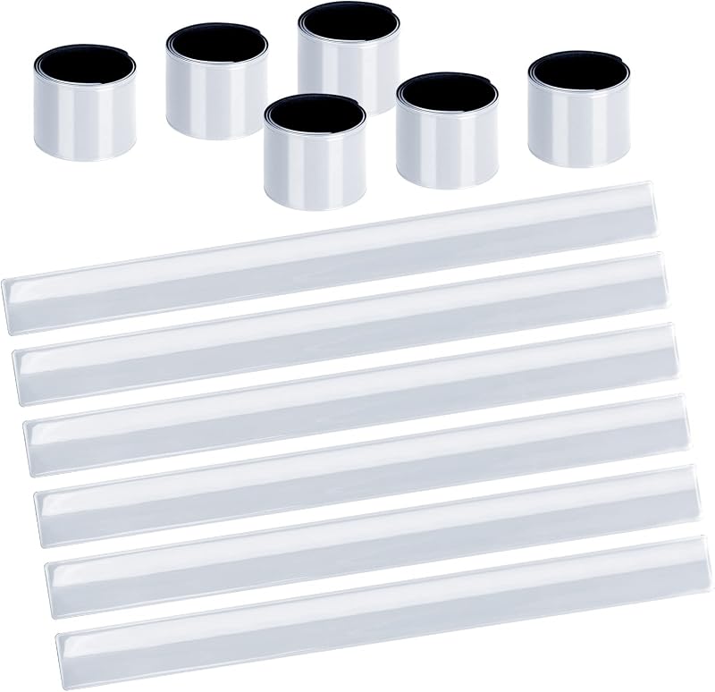 URAQT Reflector Strips 12 pcs Reflective Snap Band Wrist Ankle Safety Bands