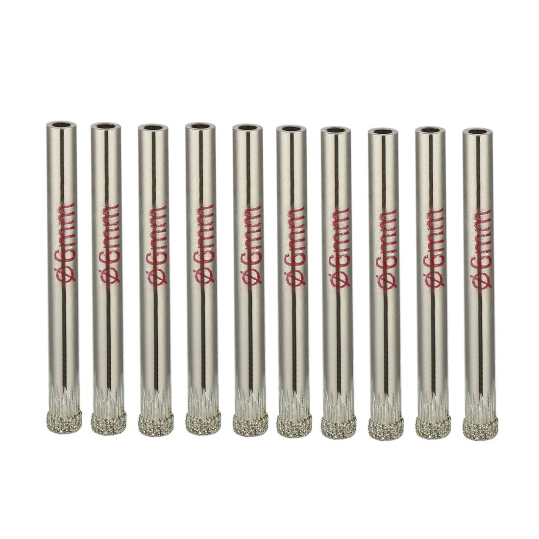 Photo 1 of Sourcingmap 10 Pcs 6mm Diamond Coated Hole Saws Drill Bits for Glass Ceramic Tile Marble Rock Porcelain Bottles Pots Brick