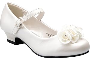 DressForLess Mary Jane Shoes with Pretty Satin Rolled Rosettes Patent Leather, Ivory 8