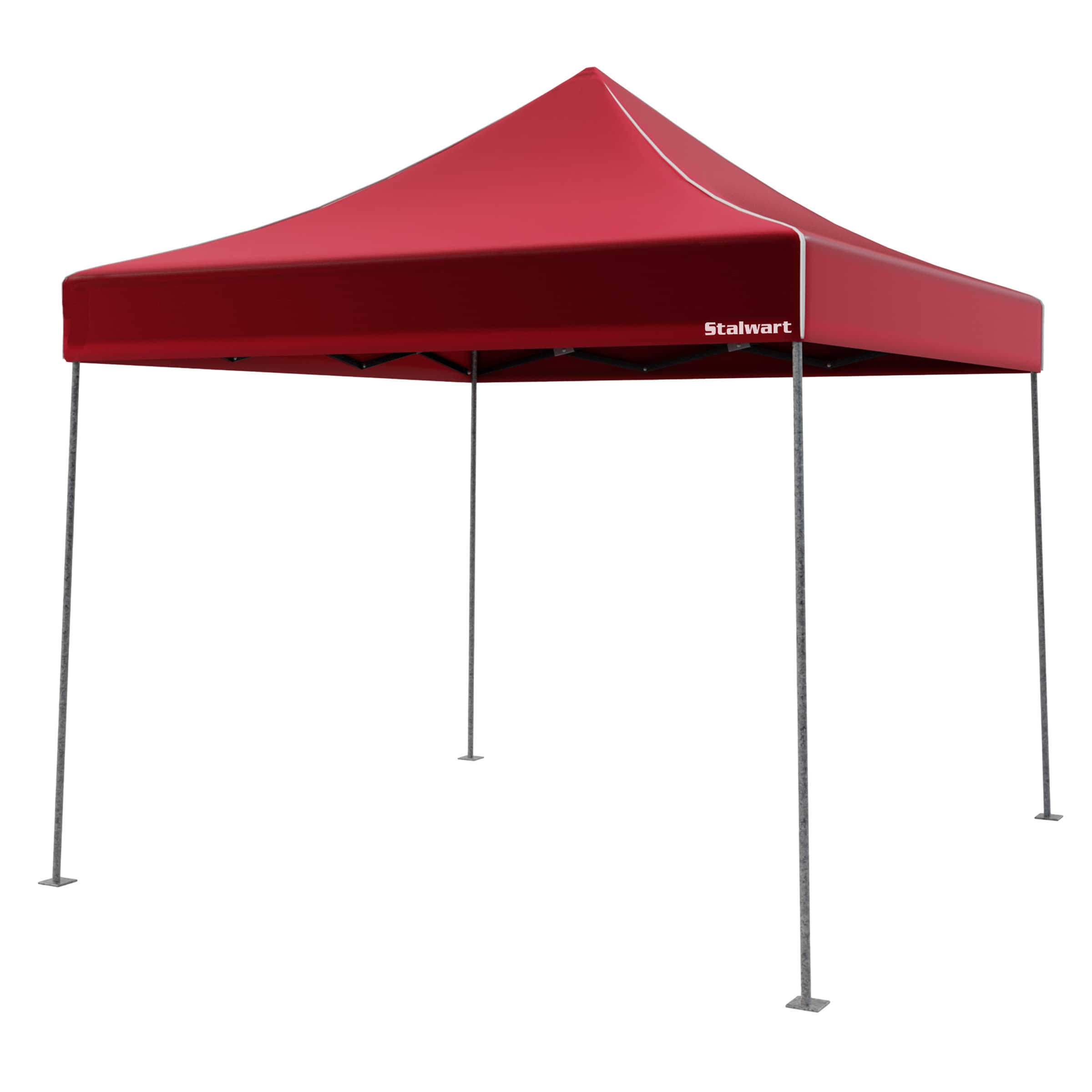 Photo 1 of Pop-Up Outdoor Canopy Shade - 10x10 Water-Resistant Party Tent with Instant Setup and Portable Carrying Bag for Storage or Transport by Stalwart (Red)