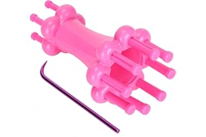 Double Head DIY Knitting Tool, Pink Knitting Loom Set for Wool Yarn Scarves Straps Making Craft, Spool Loom for Beginners Kid